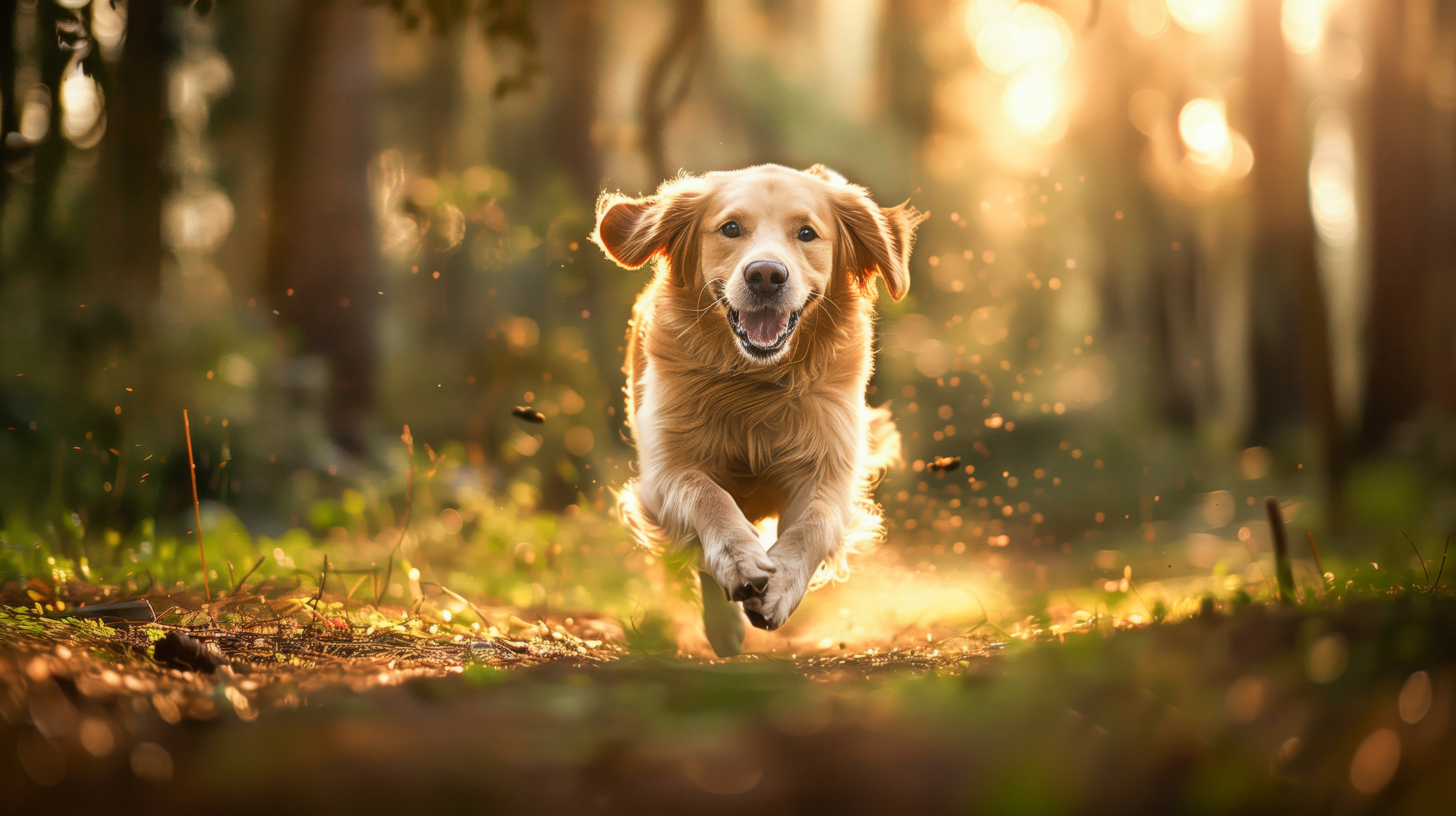 A majestic Golden Retriever posing in a beautiful outdoor setting.